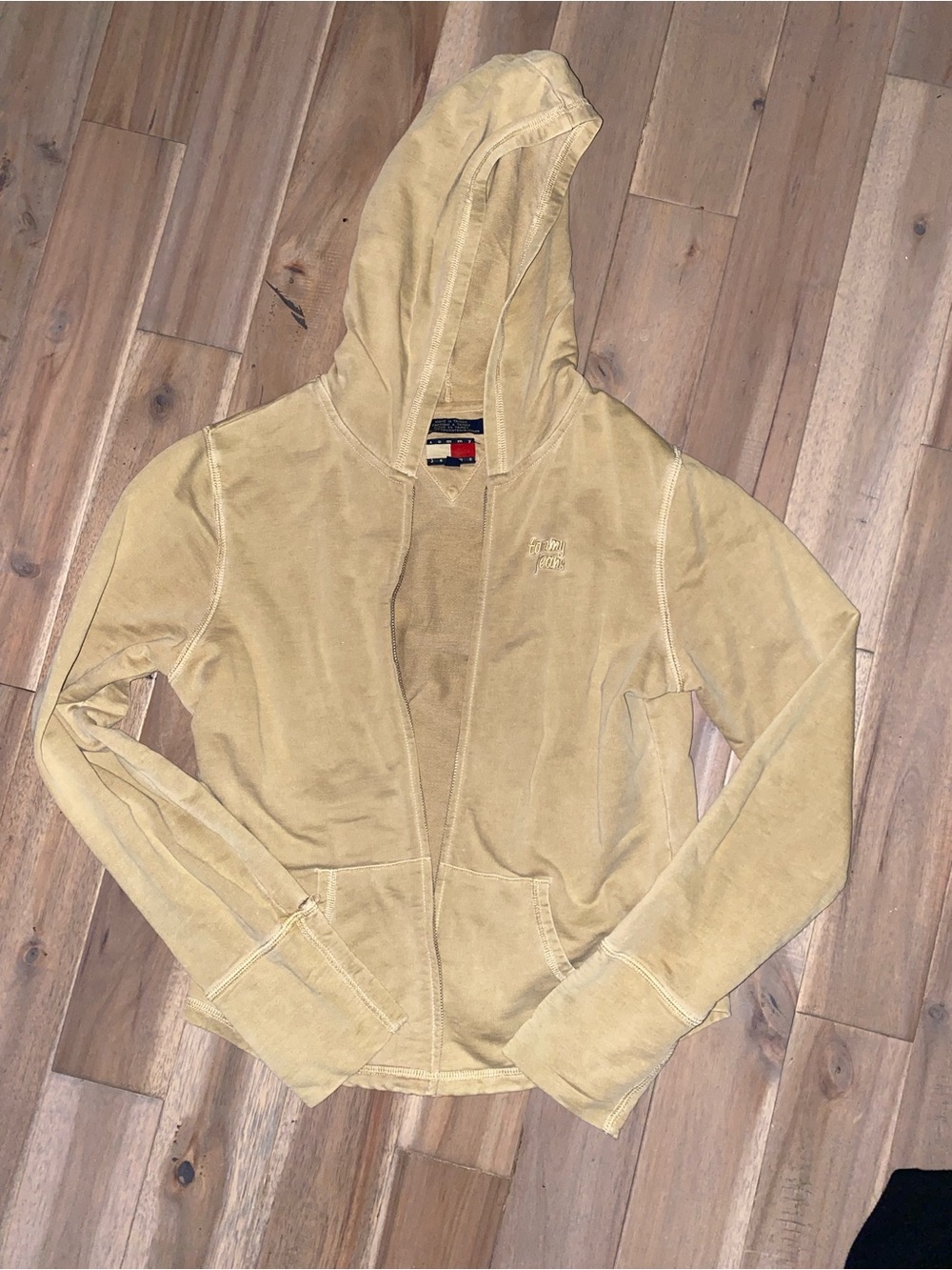 Tommy Hilfiger Women's Light Tan Hooded Zip Jacket